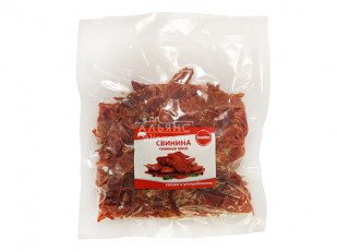 Рыцарское мясо конина: Свинина вяленая (строганина)